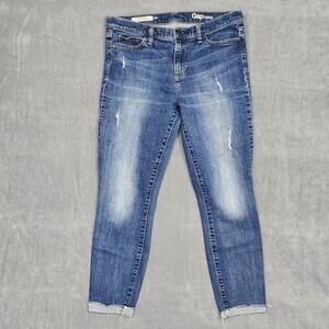 Gap 1969 Jeans Authentic True Skinny‎ Cuffed Ankle Mid Rise Size 29 Regular